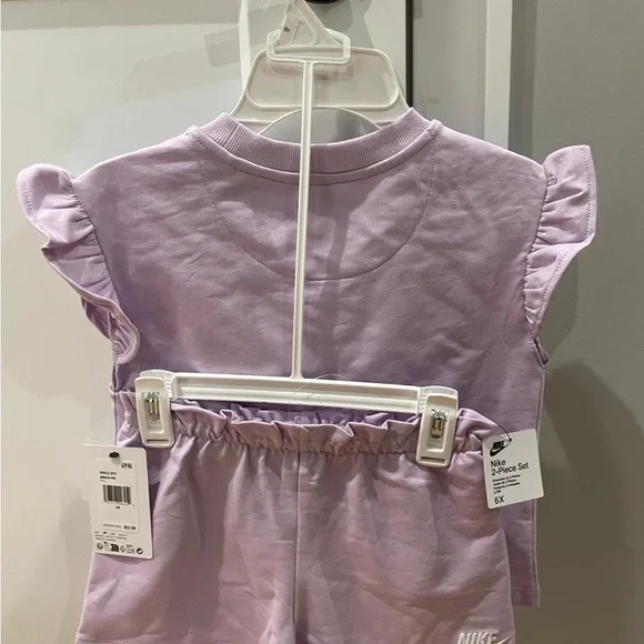 Nike Lilac Crop Tee & Shorts Set - Picture 3 of 4